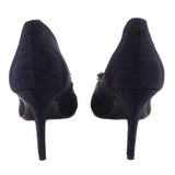KARL LAGERFELD JEWELED HEELS NAVY 8 US