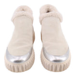 VOILE BLANCHE SUEDE PLATFORM SILVER 7.5 US