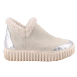 VOILE BLANCHE SUEDE PLATFORM SILVER 7.5 US