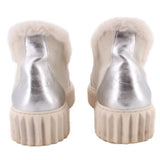 VOILE BLANCHE SUEDE PLATFORM SILVER 7.5 US