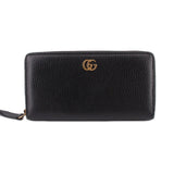 GUCCI MARMONT ZIP AROUND WALLETS BLACK