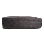 Celine small vertical cabas tote bag, dark brown top panel with patterned fabric and seam