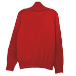 Red turtleneck sweater, long sleeves, ribbed hem and collar