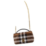 BURBERRY LOLA SEQUIN SHOULDER BAGS BROWN