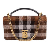 BURBERRY LOLA SEQUIN SHOULDER BAGS BROWN