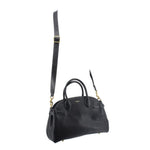 COACH Soft Carryall 28 satchel, black leather, long strap with gold buckles