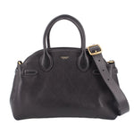 COACH Soft Carryall 28 satchel, black leather, top handles and gold-accent hardware
