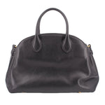 COACH Soft Carryall 28 satchel, black leather, rounded top with two handles