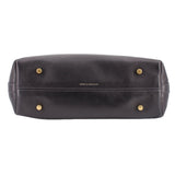 COACH Soft Carryall 28 satchel, black leather with gold feet and back panel details
