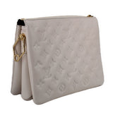 LOUIS VUITTON Coussin MM crossbody bag, embossed white, gold-tone side clasp