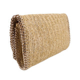 STELLA MCCARTNEY WOVEN STRAW FALABELLA CROSSBODYS TAN