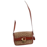 COACH STUDIO SIGNATURE CANVAS SHOULDER BAGS COGNAC