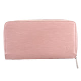 LOUIS VUITTON Epi leather zip wallet, rose pink with gold zipper pull