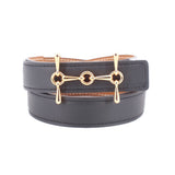 HERMES H EQUESTRE BELTS BLACK/TAN 85 | 33.5 | M