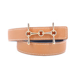 HERMES H EQUESTRE BELTS BLACK/TAN 85 | 33.5 | M