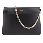 Black A.P.C. Ella shoulder bag with gold-tone zip and woven chain strap
