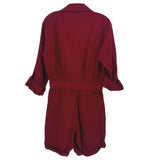NILI LOTAN DENIM ROMPERS RED XS