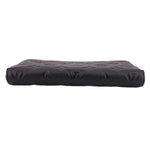 LOUIS VUITTON zip-around wallet profile view, black embossed Monogram leather