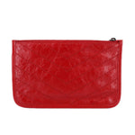 Red leather Niki pouch wallet with top zip and smooth back panel