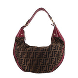 FENDI CHEF ZUCCA HOBOS TOBACCO/FUSCHIA