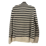 Tory Burch striped sweater back with ribbed cream hem and cuffs