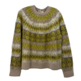 TORY BURCH PRINT SWEATERS TAN/GREEN M