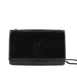 SAINT LAURENT KATE MEDIUM PATENT CROSSBODYS BLACK