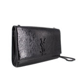 SAINT LAURENT KATE MEDIUM PATENT CROSSBODYS BLACK