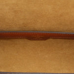 Brown suede-style lining with Louis Vuitton Paris embossed stamp
