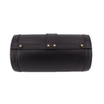 LOUIS VUITTON Papillon crossbody bag, back view, black textured leather flap with studs