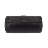 LOUIS VUITTON Papillon crossbody bag, back view, black textured leather flap with studs