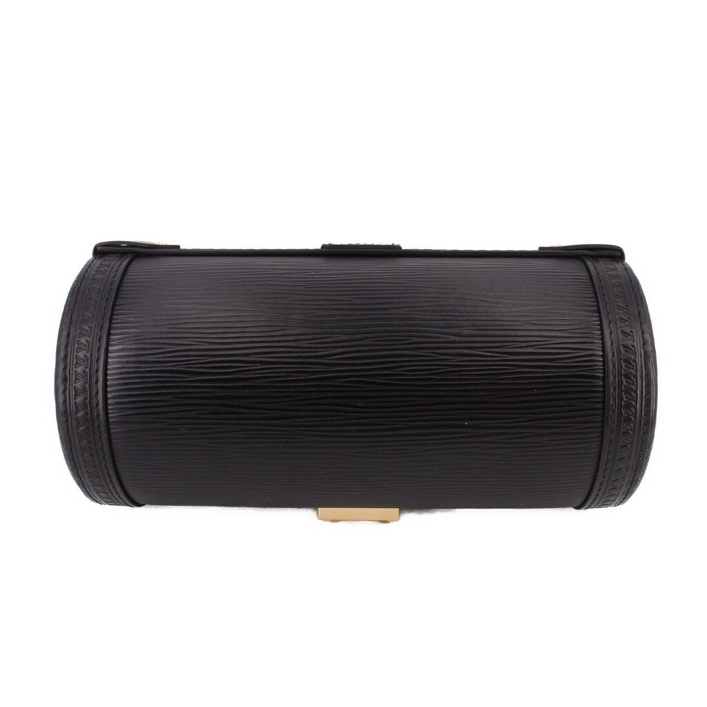 LOUIS VUITTON Papillon crossbody bag, rolled body in black textured leather