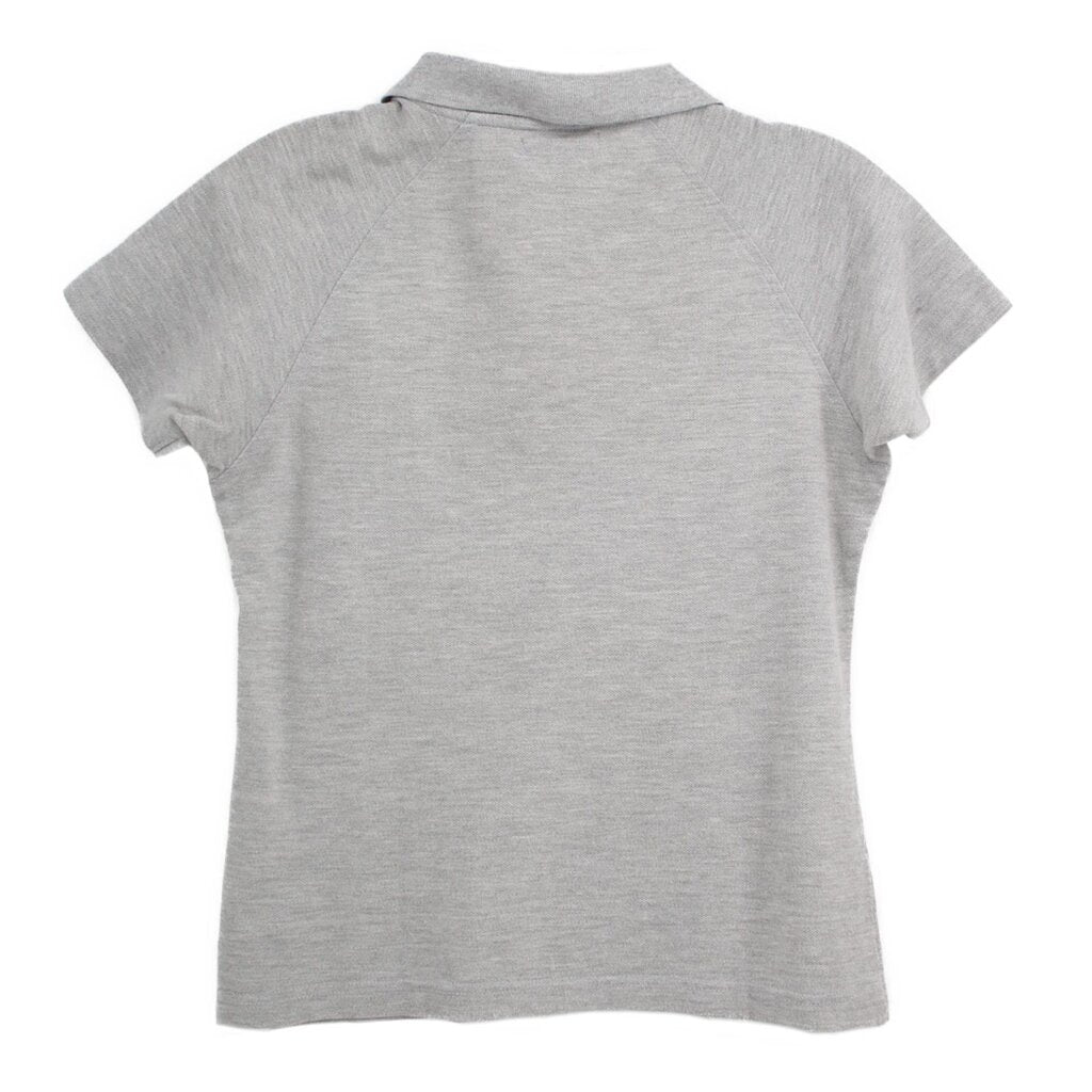 BURBERRY gray short-sleeve polo top, plain back with collar
