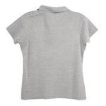 BURBERRY gray short-sleeve polo top, plain back with collar