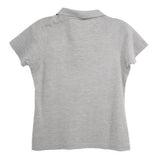 BURBERRY gray short-sleeve polo top, plain back with collar