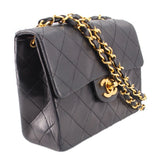 CHANEL SQUARE FLAP VINTAGE CROSSBODYS BLACK
