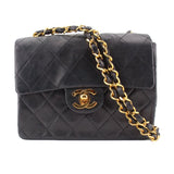 CHANEL SQUARE FLAP VINTAGE CROSSBODYS BLACK