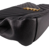 SAINT LAURENT COLLEGE LARGE FLAP SHOULDER BAGS BLACK