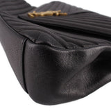 SAINT LAURENT COLLEGE LARGE FLAP SHOULDER BAGS BLACK