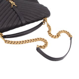 SAINT LAURENT COLLEGE LARGE FLAP SHOULDER BAGS BLACK