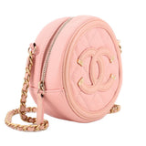 CHANEL ROUND FILIGREE CROSSBODYS PINK