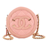 CHANEL ROUND FILIGREE CROSSBODYS PINK