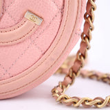 CHANEL ROUND FILIGREE CROSSBODYS PINK