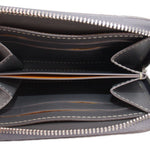 Matigna PM wallet interior, open with card slots and stitched leather lining