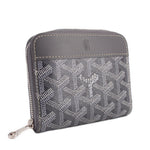Matigna PM wallet, gray monogram canvas with top zipper and hanging metal key ring