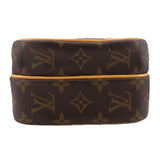 LOUIS VUITTON monogram crossbody bag back panel with tan top piping