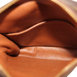 LOUIS VUITTON monogram crossbody bag interior lining in tan leather