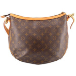 Louis Vuitton Tulum GM crossbody bag front view, monogram canvas and tan piping