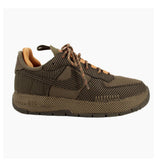 NIKE Air Force 1 Wild sneakers, dark olive upper with patterned sole and lace-up style