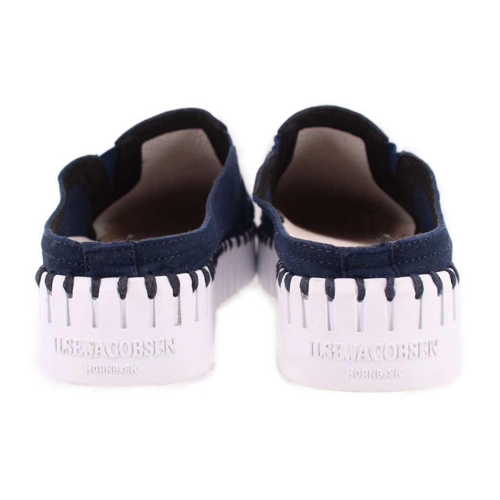 ILSE JACOBSEN navy slip-on mule sneakers with heel loop and branded outsole
